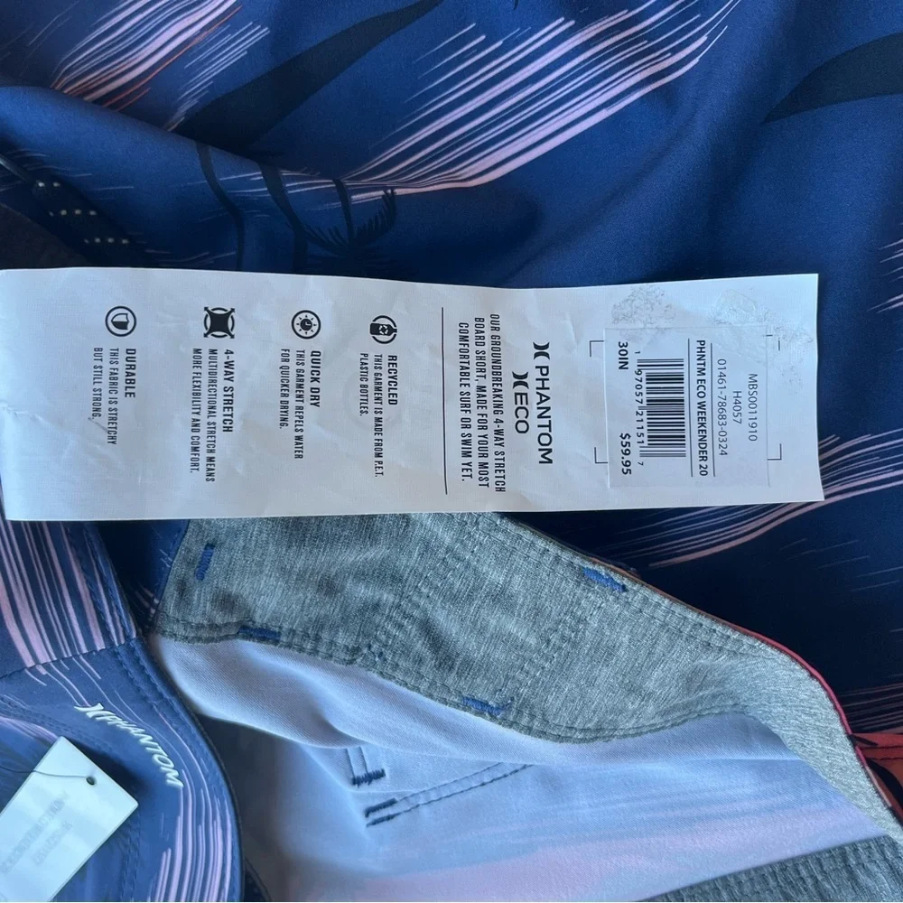 🆕 Hurley Phantom 4 Way Stretch Eco Weekender 20 Boardshorts Men’s 30